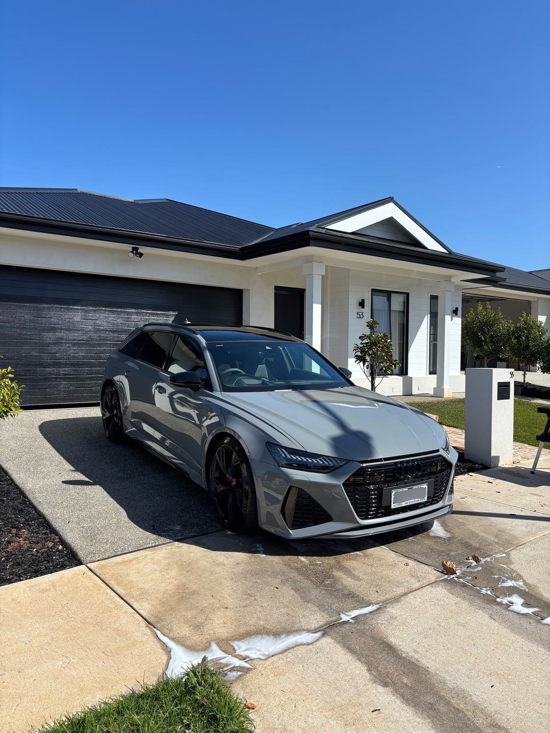 Freshly detailed Audi wagon in a Melbourne's West driveway